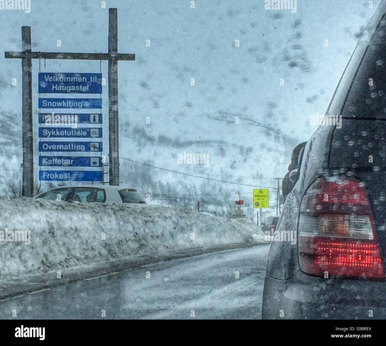 Schlechtes Wetter über Hardangervidda, Norwegen. Stockfoto