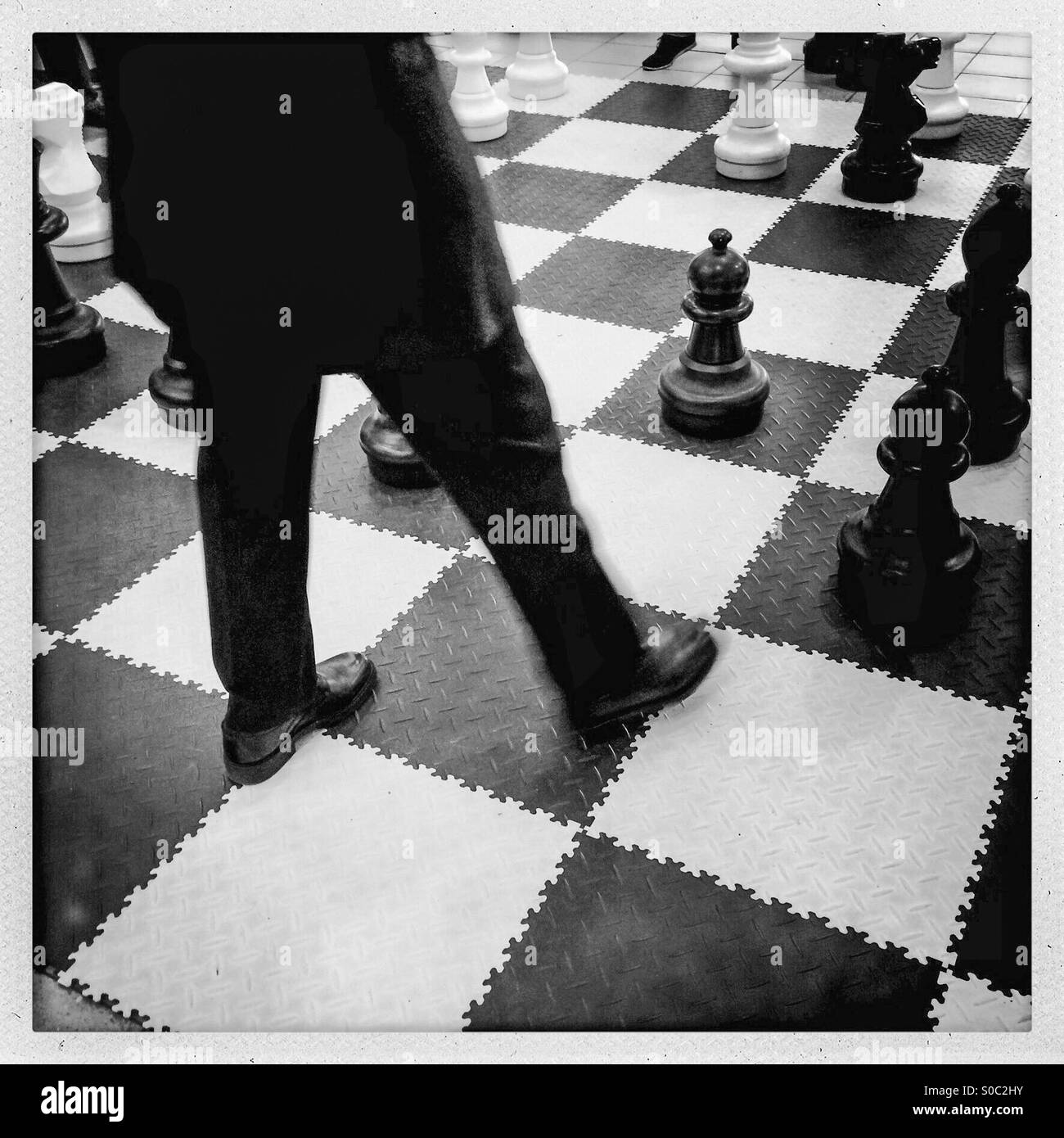Riesen-Schach - Smartphone-aufgenommenes Stockfoto