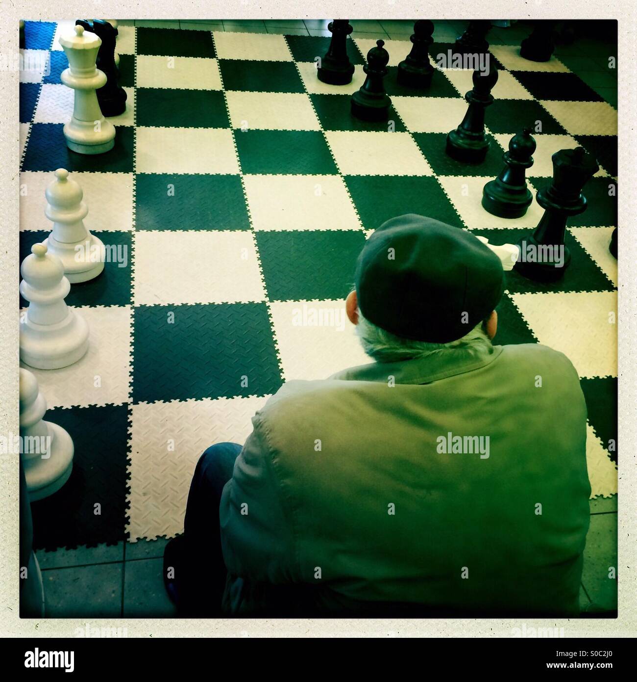 Riesen-Schach - Smartphone-aufgenommenes Stockfoto