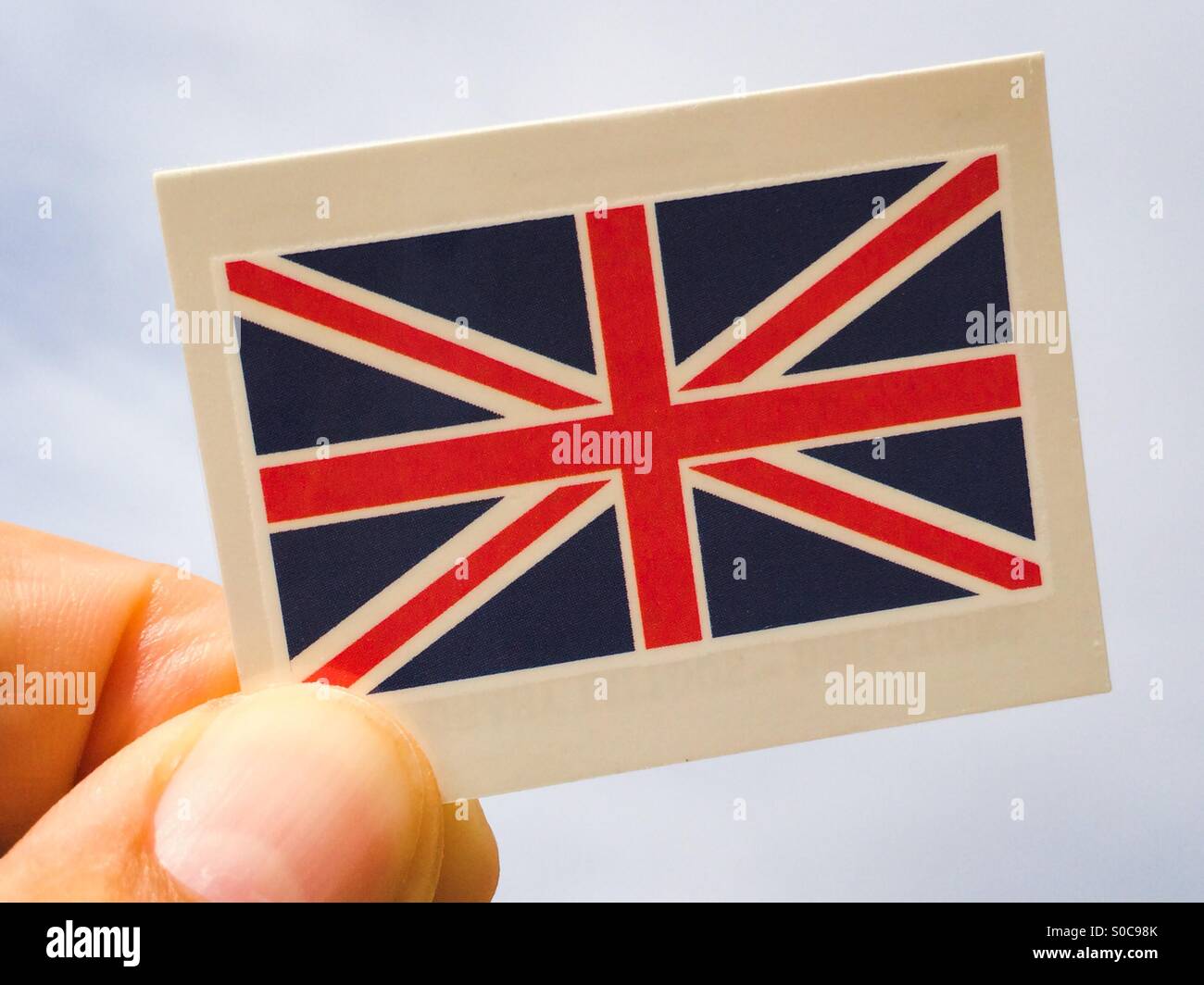 Eine temporäre Tätowierung der britischen Flagge Stockfoto