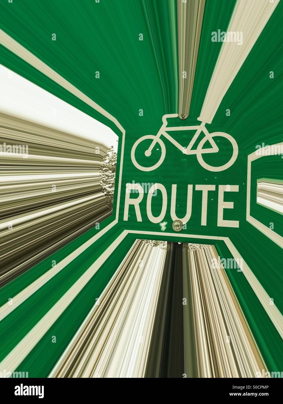 Bike-route Stockfoto