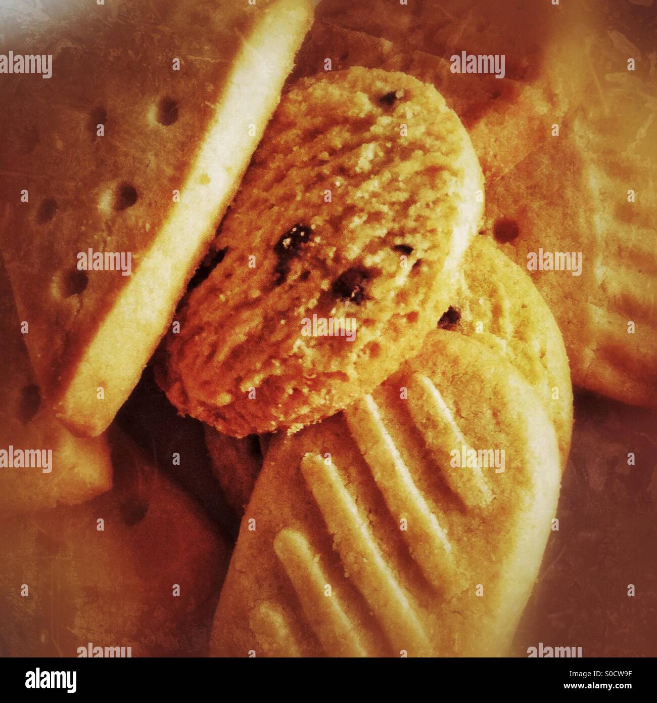 Nahaufnahme von Butterkekse - Smartphone-aufgenommenes Stockfoto