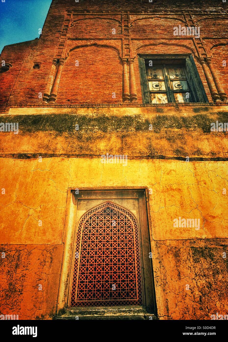 Windows in Pakistan Lahore fort Stockfoto