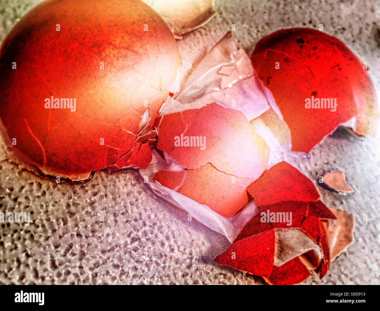 Eierschalen braun Ei - Smartphone-aufgenommenes Stockfoto