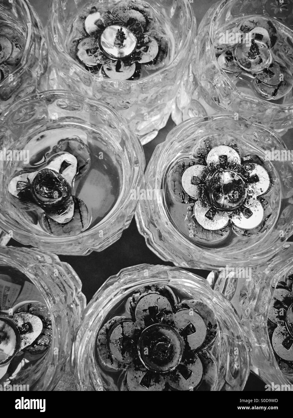 Öllampen auf das Glas. - Smartphone-aufgenommenes Stockfoto