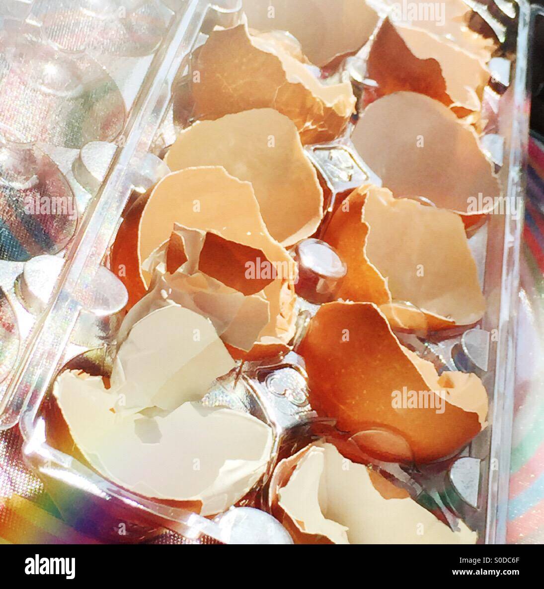 Eierschalen - Smartphone-aufgenommenes Stockfoto