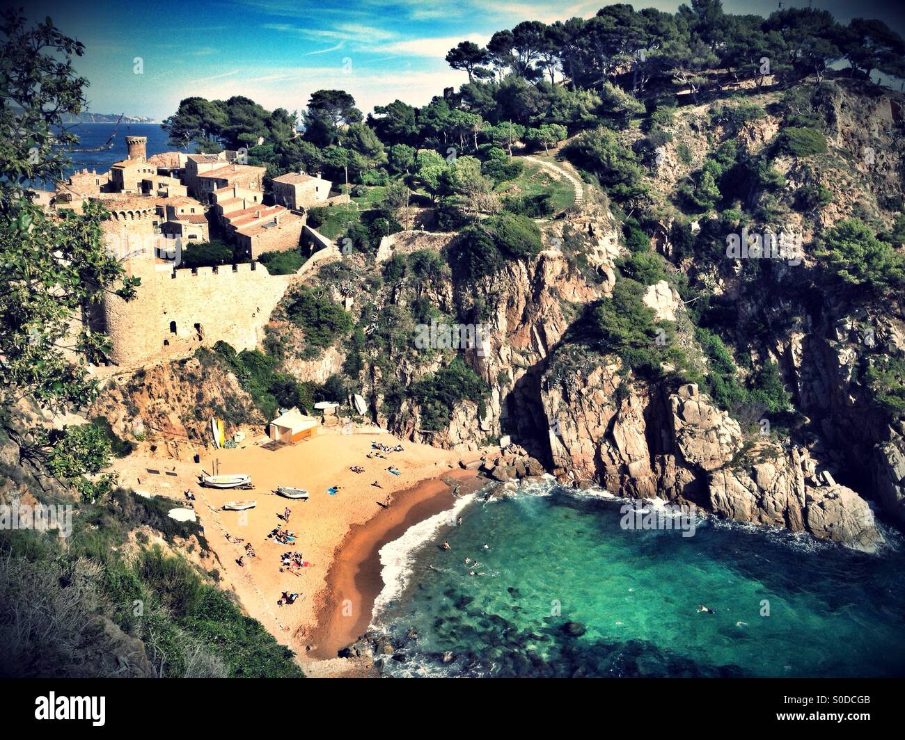 Strand in Tossa de Mar, Girona Spanien Stockfotografie Alamy