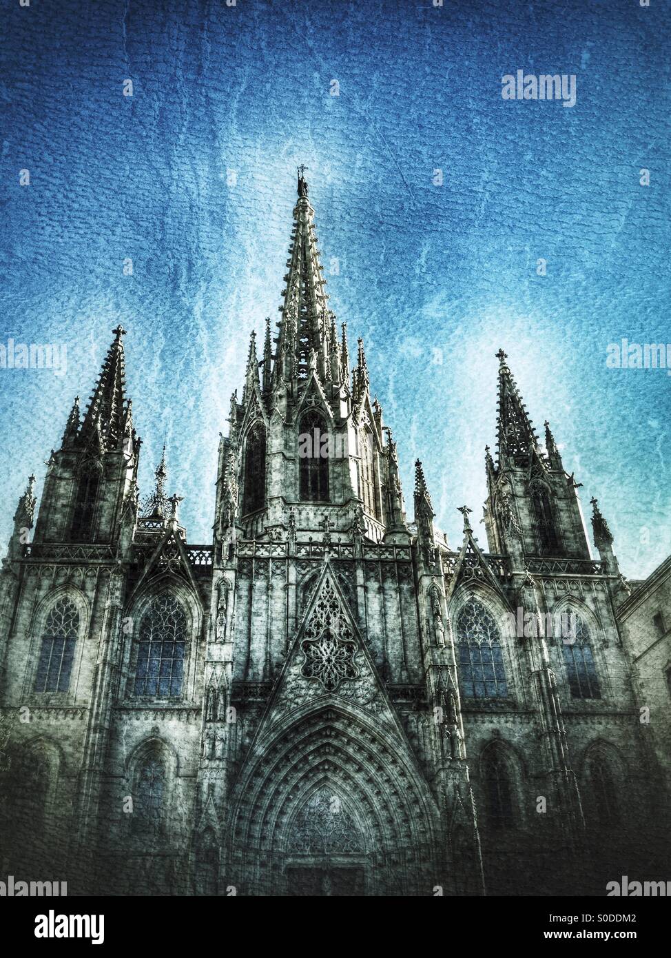 Kathedrale von Barcelona, Spanien - Smartphone-aufgenommenes Stockfoto