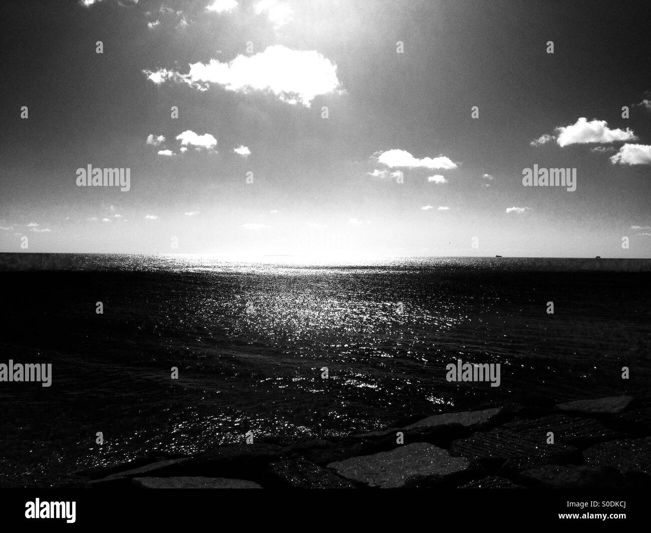 Nordsee, Osten Lane, Bawdsy, Suffolk, UK. - Smartphone-aufgenommenes Stockfoto