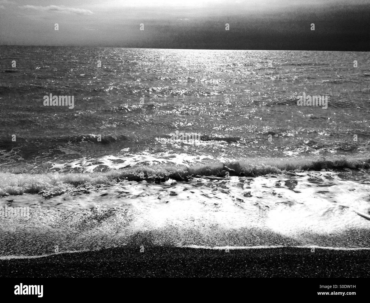 Nordsee Küste, Bawdsey, Suffolk, UK. - Smartphone-aufgenommenes Stockfoto