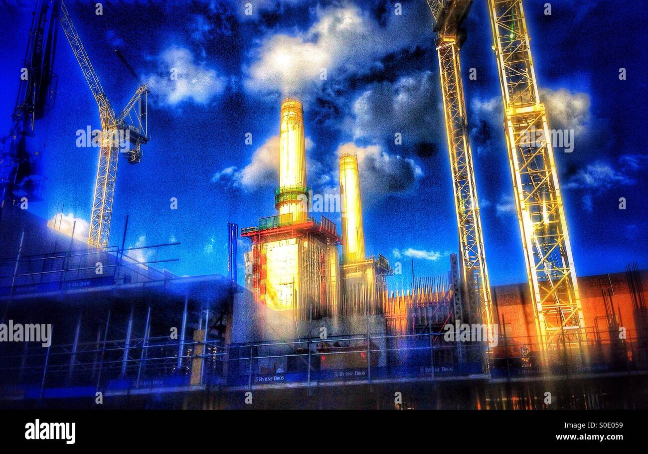 Battersea Power Station Bauarbeiten Stockfoto