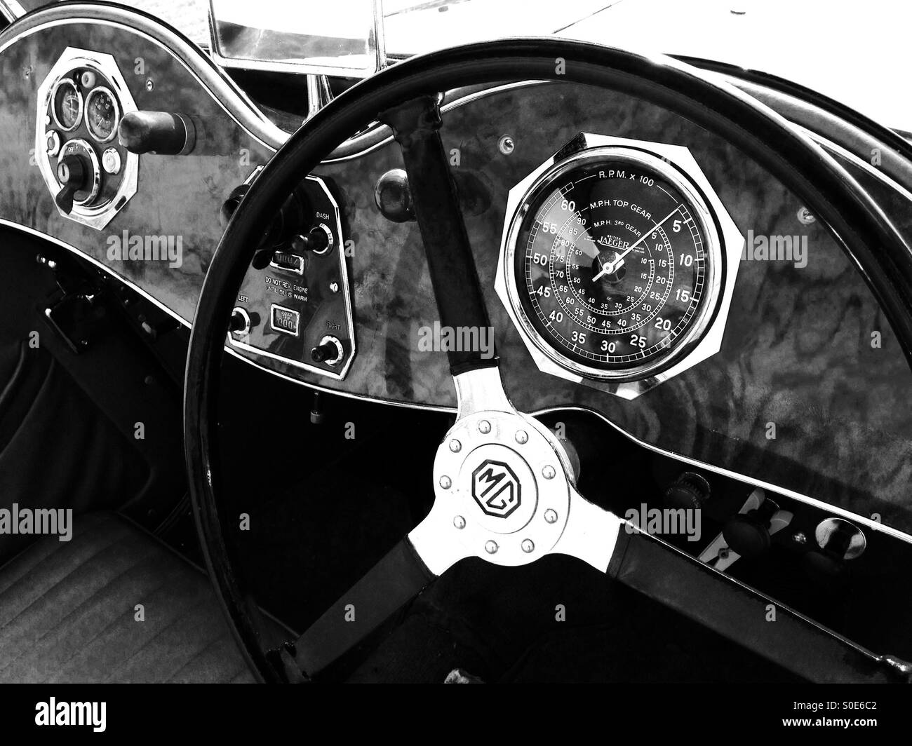 Cabrio-Oldtimer MG-Sportwagen Stockfoto