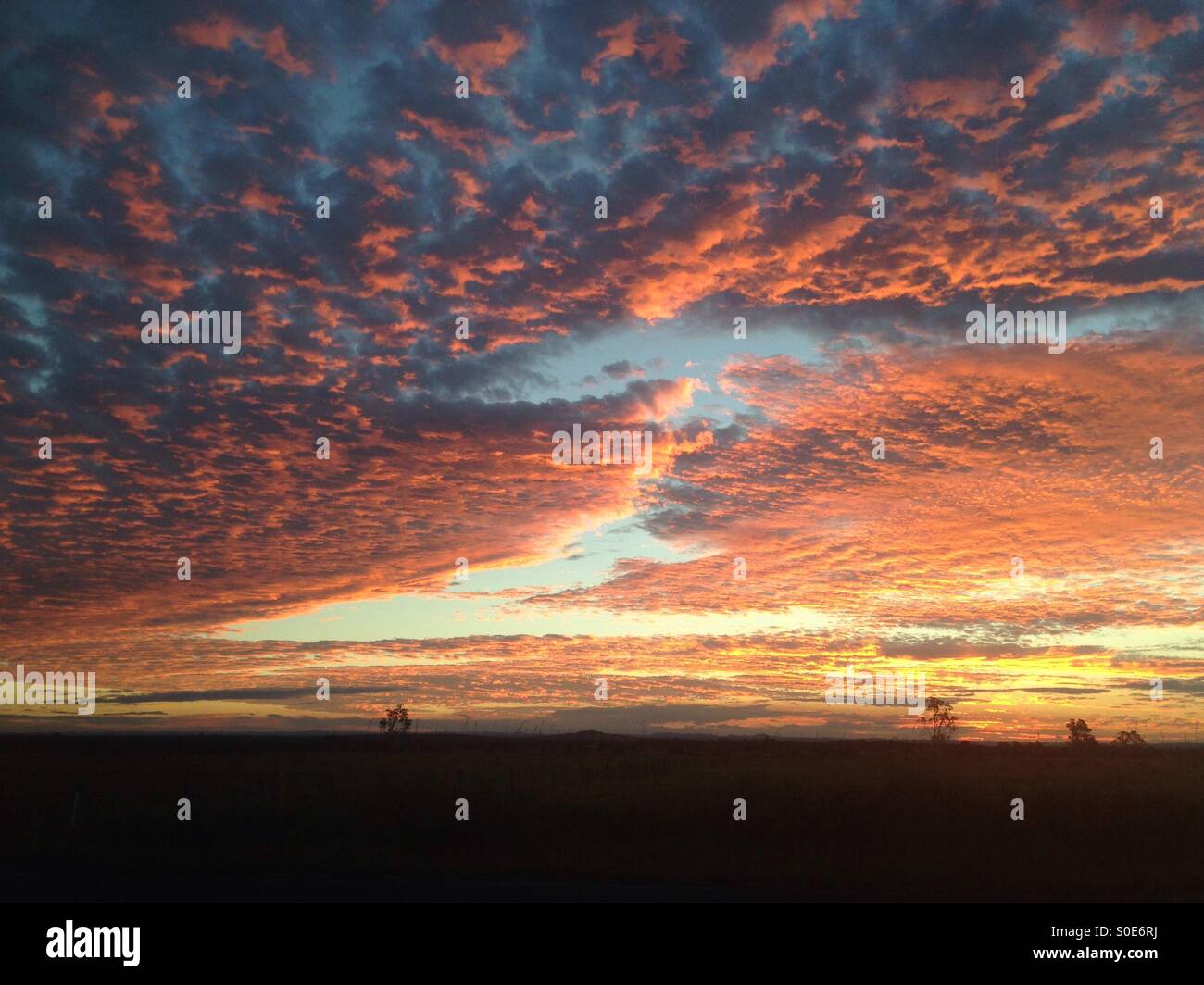 Sonnenuntergang über der Shoalhaven Stockfoto