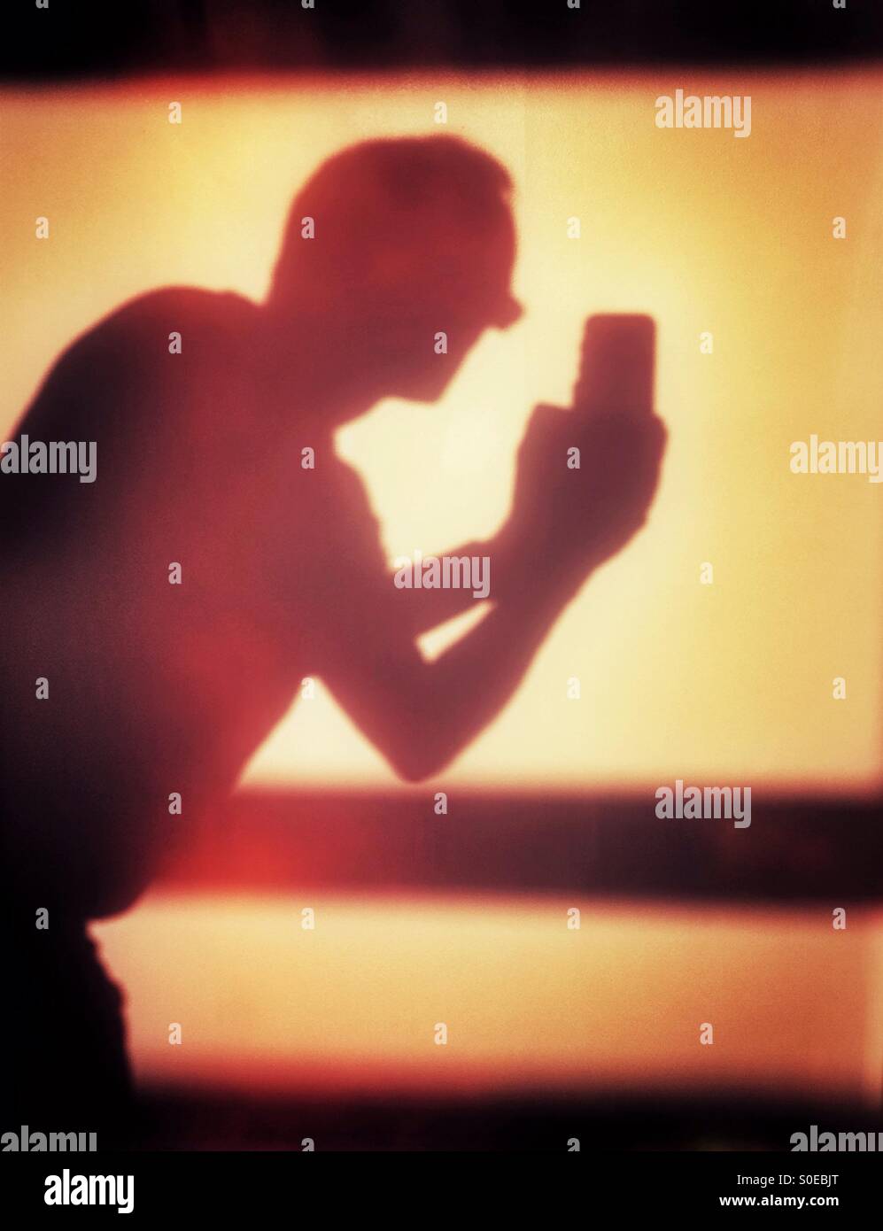 Schatten des Mannes selfie Stockfoto