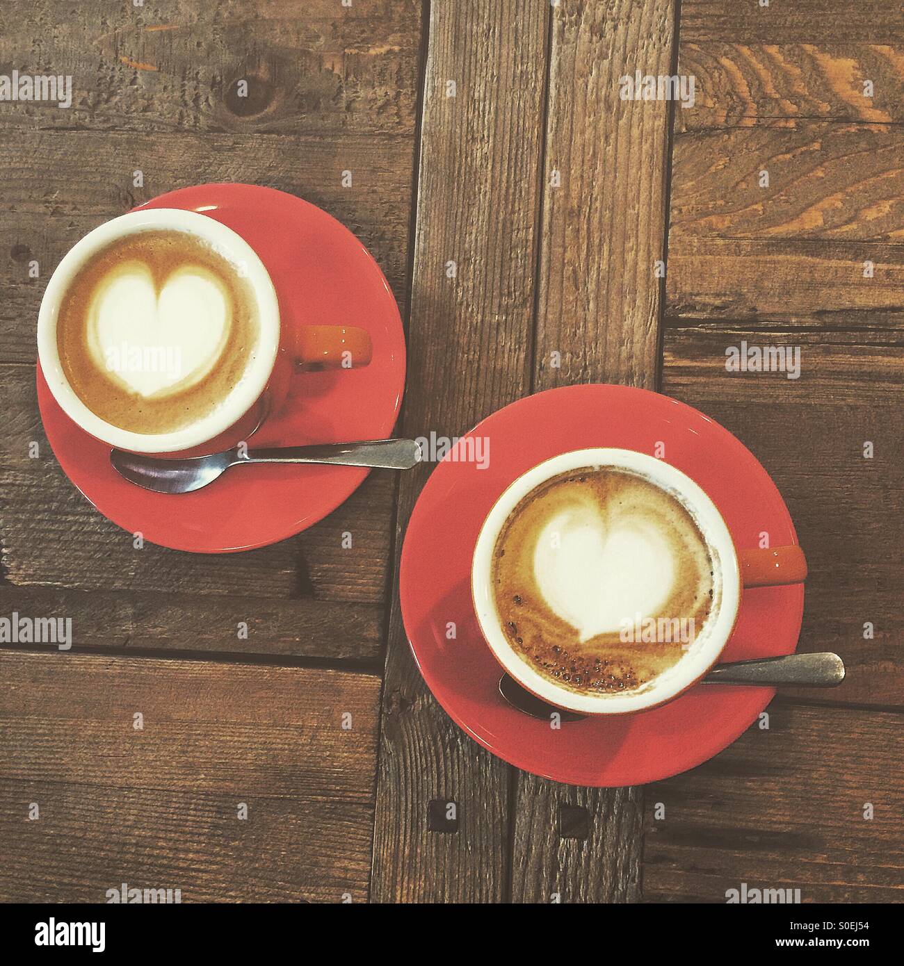 Kaffee und Liebe Stockfoto