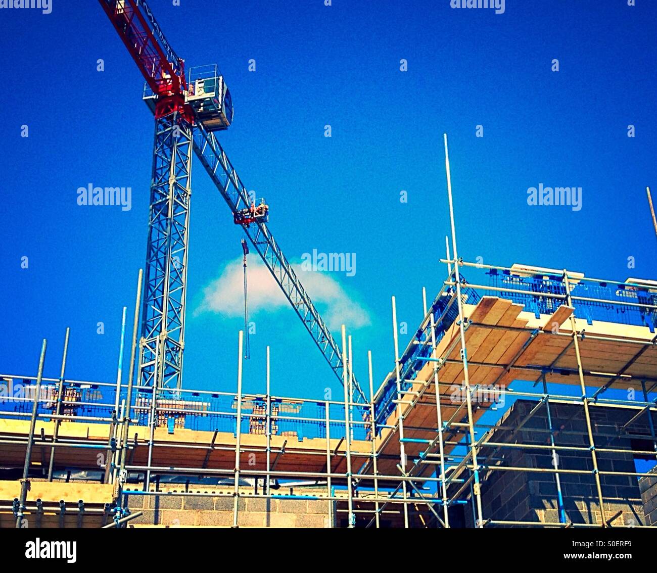 Sonnigen Baustelle - Smartphone-aufgenommenes Stockfoto