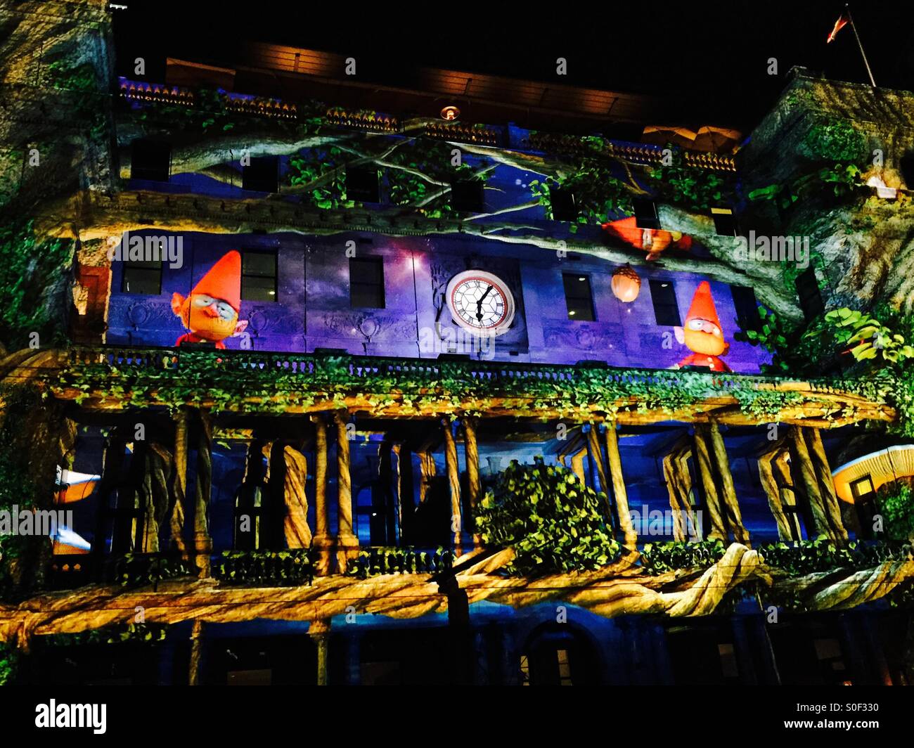 Vivid Sydney Light Music und "Ideas Festival" leuchtet auf Zollhaus am Circular Quay Stockfoto