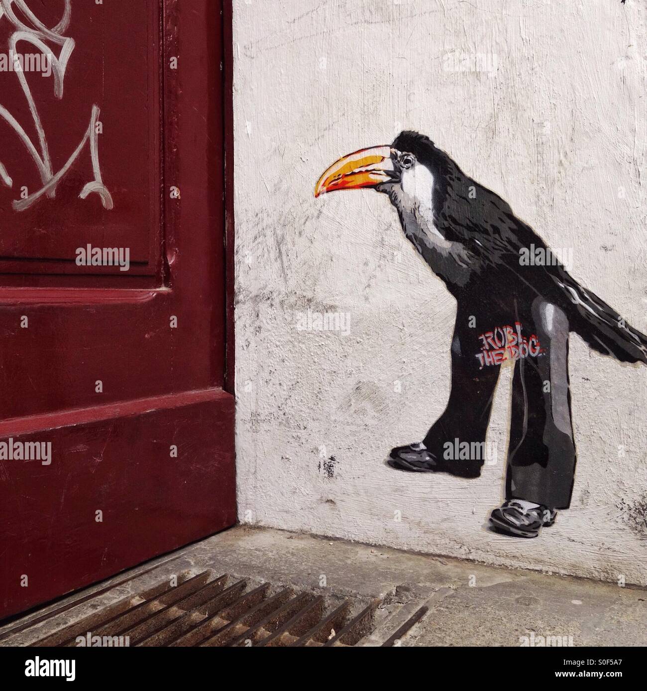 Herr Toucan - Berliner Straße graffiti Stockfoto