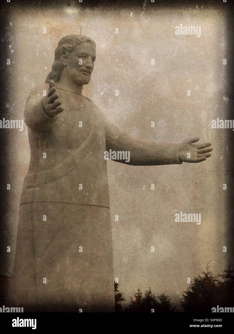 Die Jesus-Statue in der Solid Rock Church in Ohio (1). Stockfoto