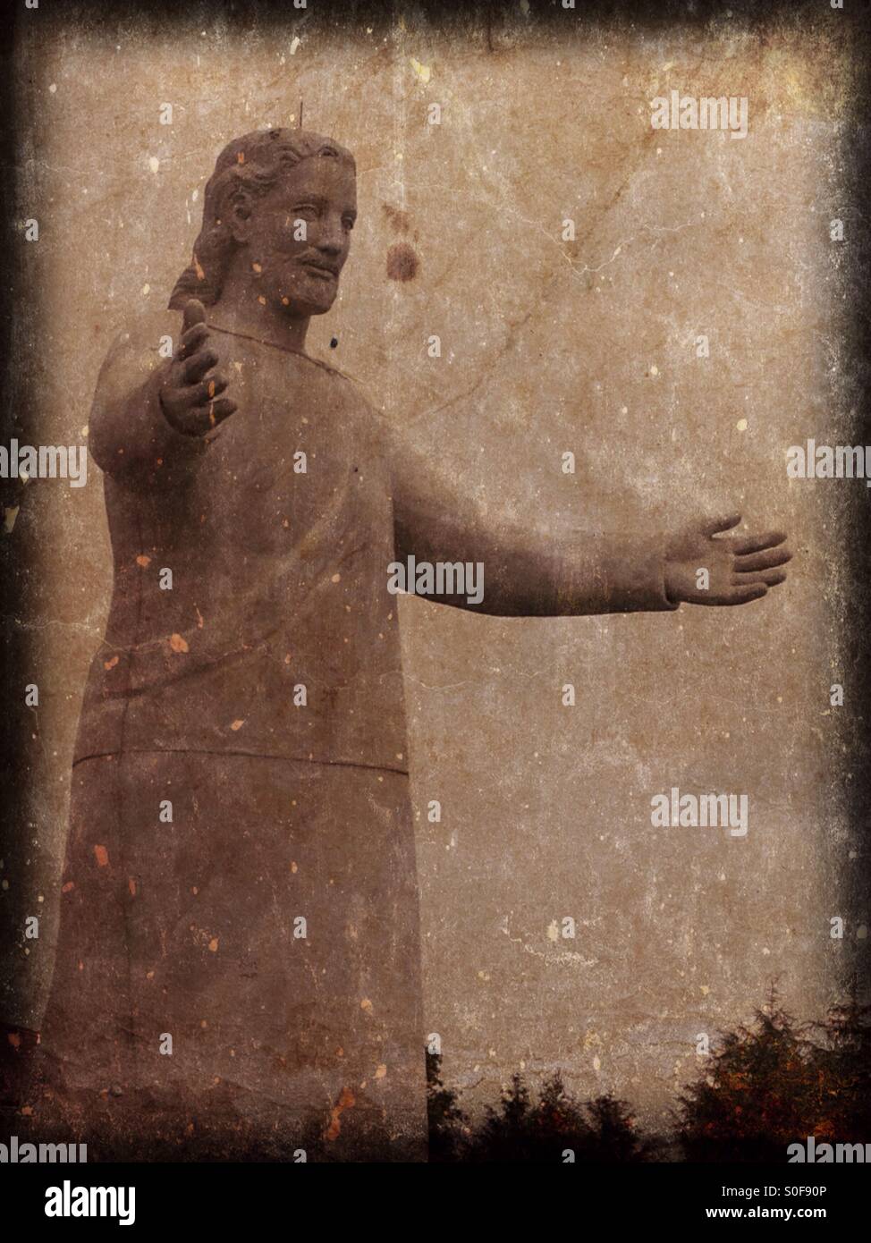 Die Jesus-Statue in der Solid Rock Church in Ohio (4). Stockfoto