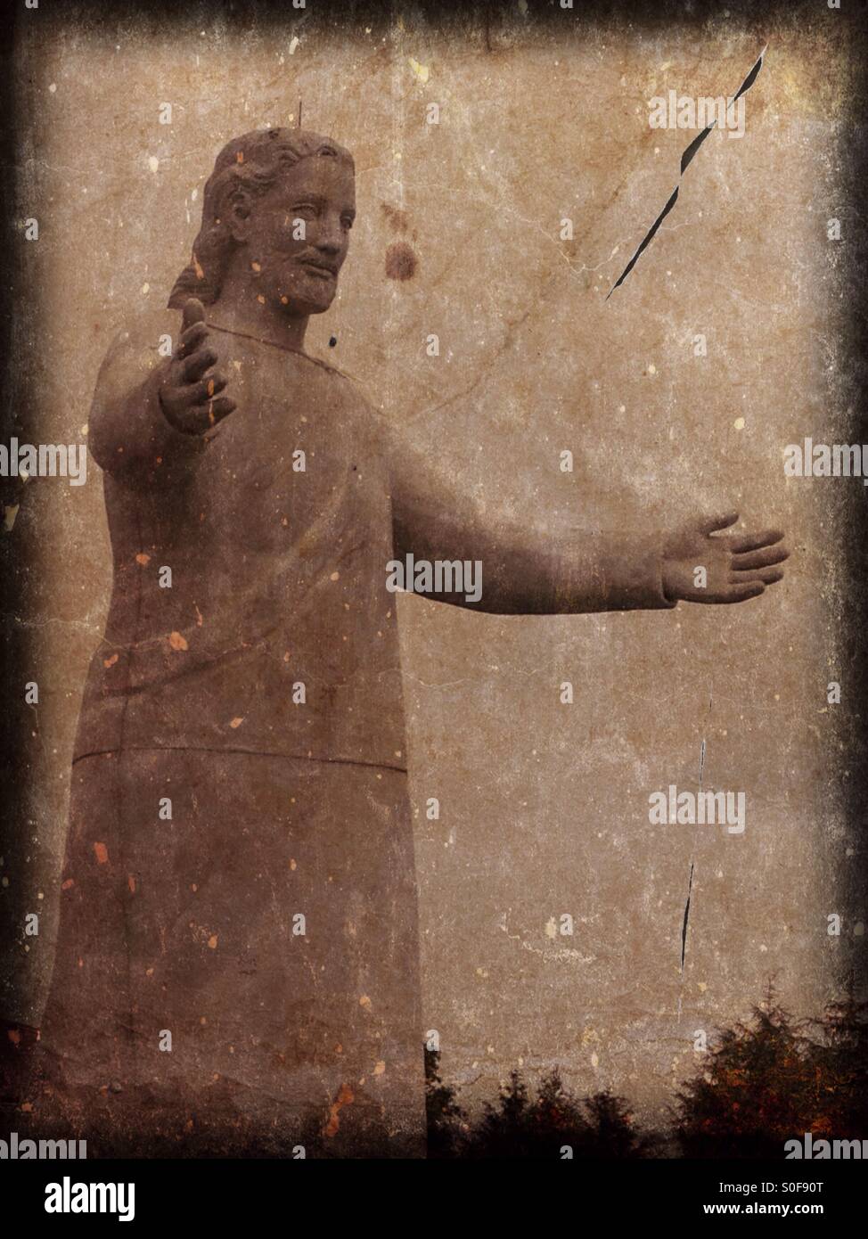 Die Jesus-Statue in der Solid Rock Church in Ohio (5). Stockfoto