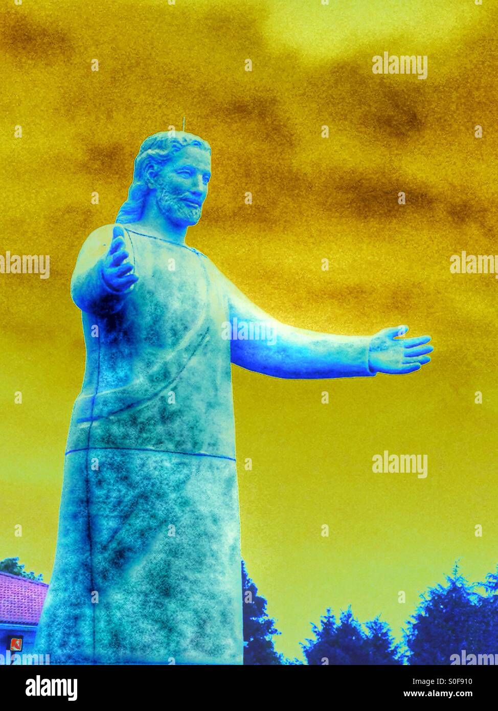 Die Jesus-Statue in der Solid Rock Church in Ohio (7). Stockfoto