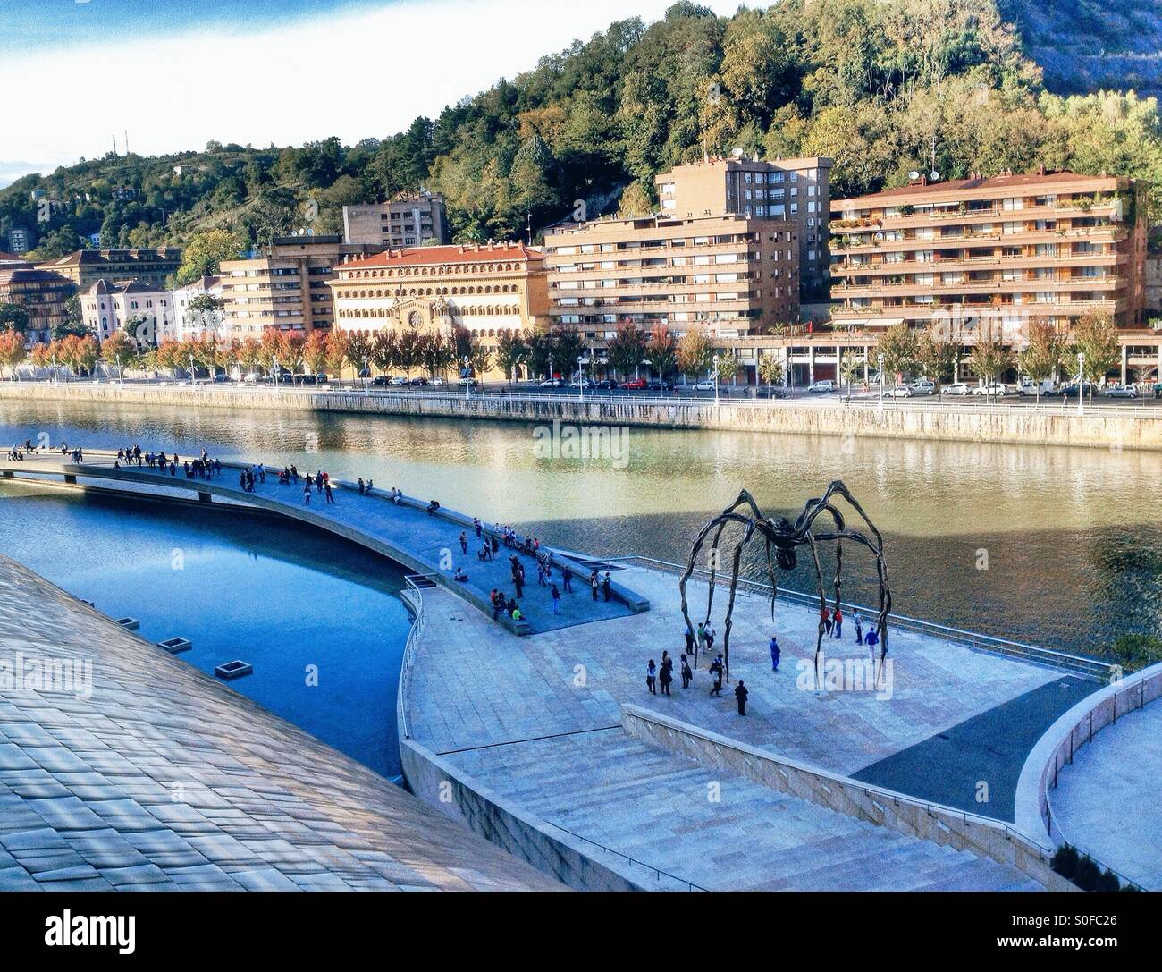 Spinne Skulptur in der Nähe das Guggenheimmuseum in Bilbao Stockfoto