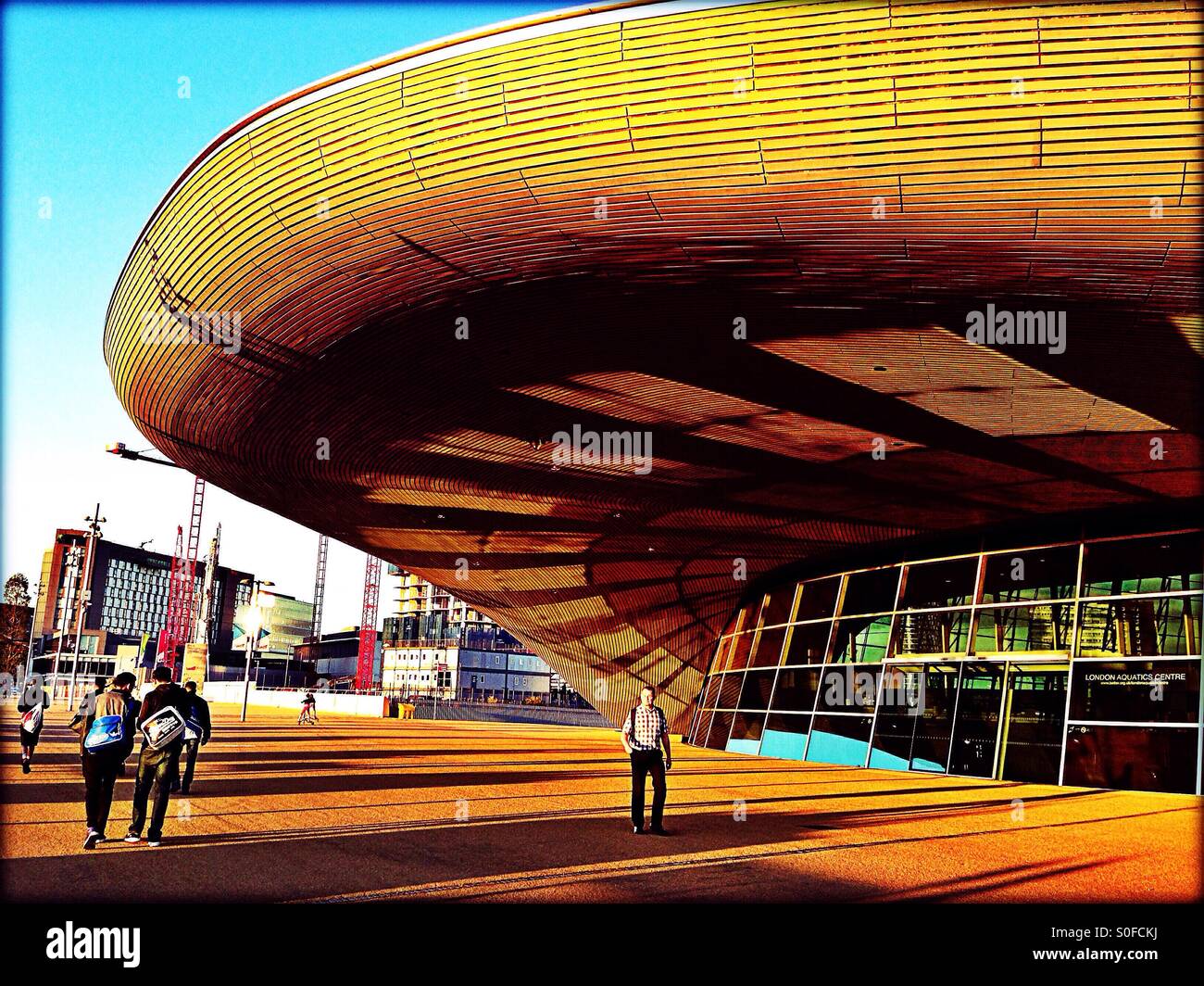 Das Aquatics Centre auf der Queen Elizabeth II Olympiapark, Stratford City, London Borough of Newham, East London, England, Vereinigtes Königreich, Europa Stockfoto