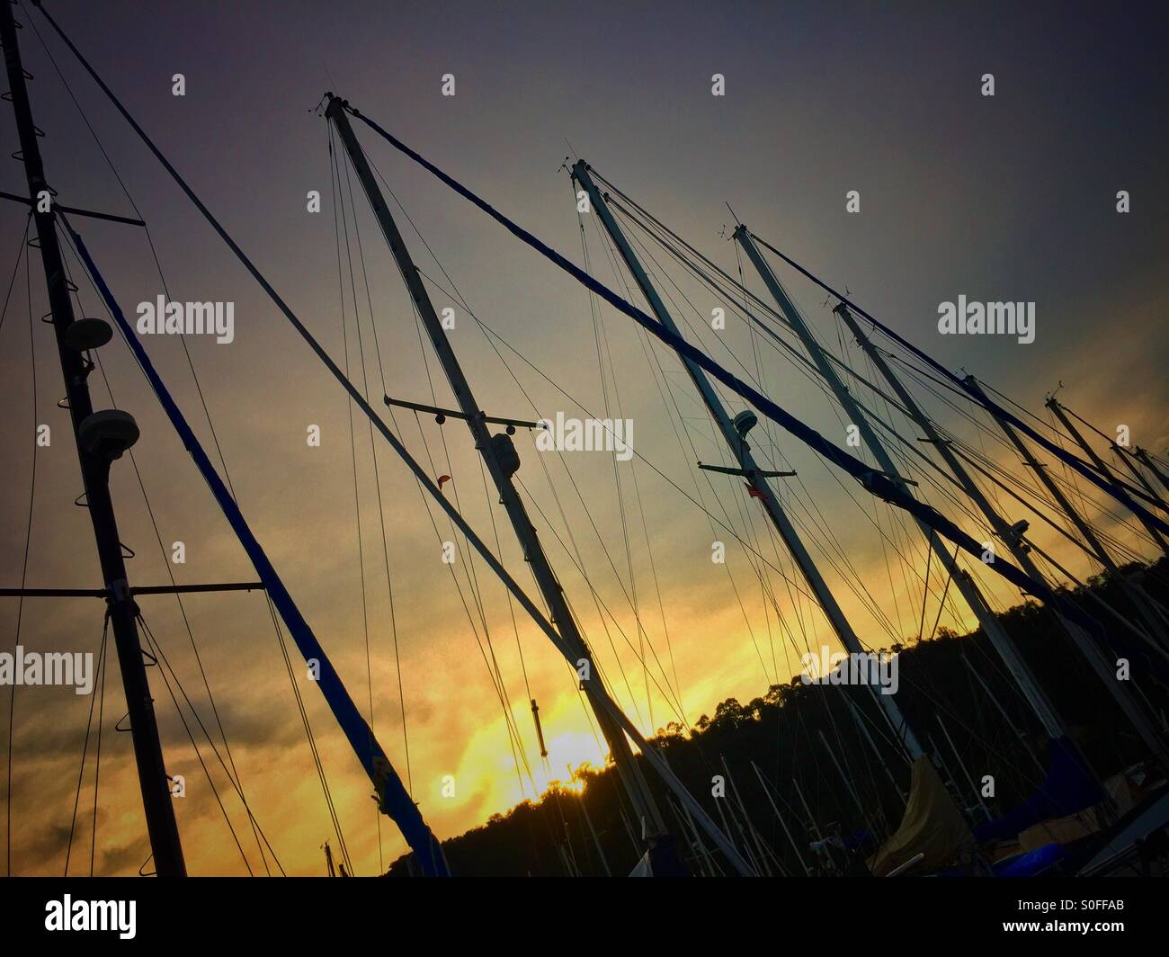 Marina Rebak Sonnenuntergang. Stockfoto