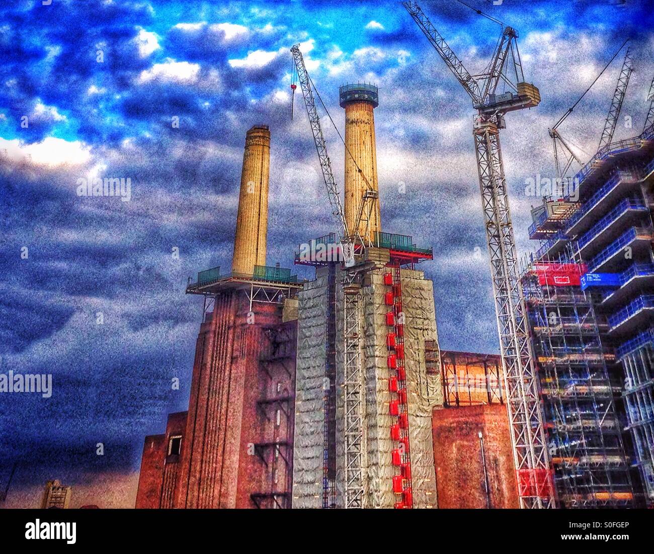 Battersea Power Station Wiederaufbau Stockfoto