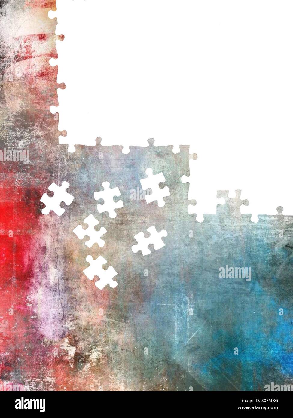 Unvollständige Puzzle - Smartphone-aufgenommenes Stockfoto