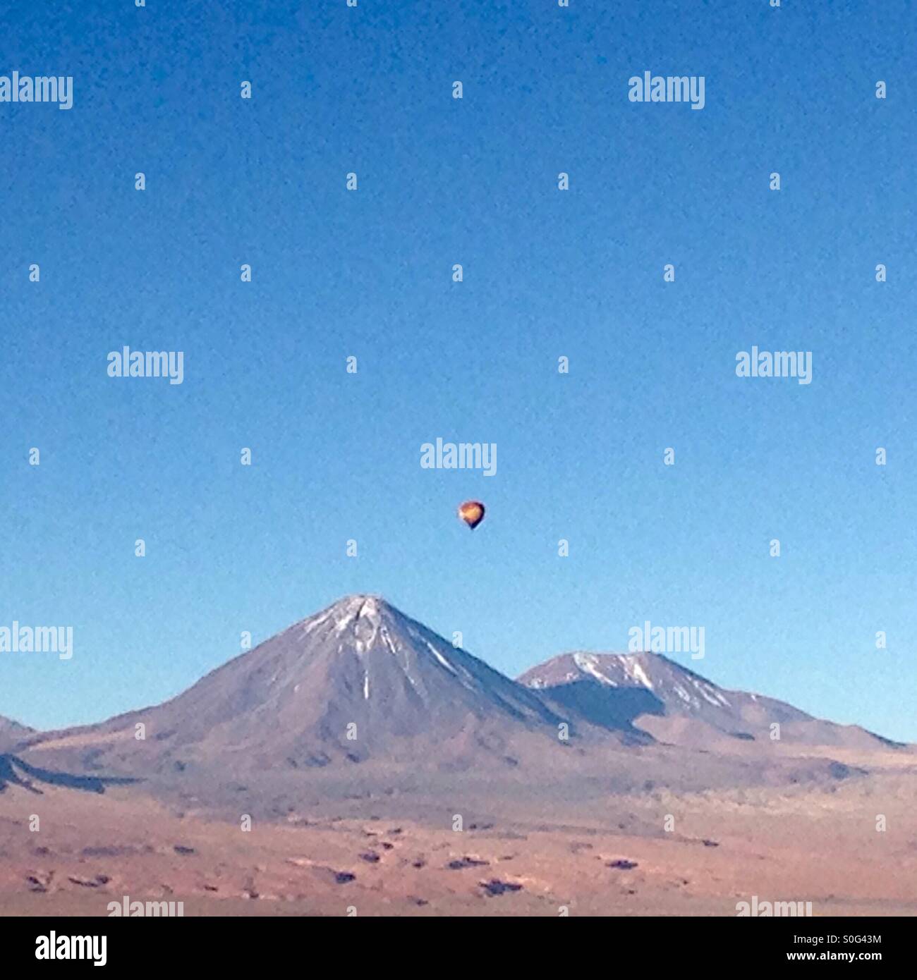 Heißluft-Ballon-Ansicht - Smartphone-aufgenommenes Stockfoto