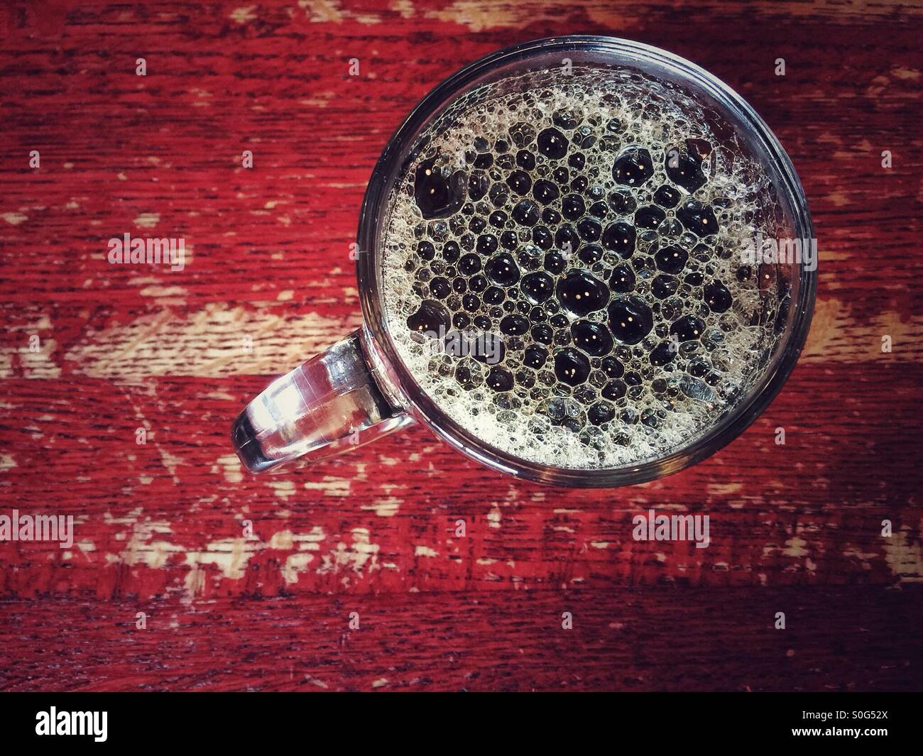 Kaffee Luftblasen in einer Tasse Stockfoto