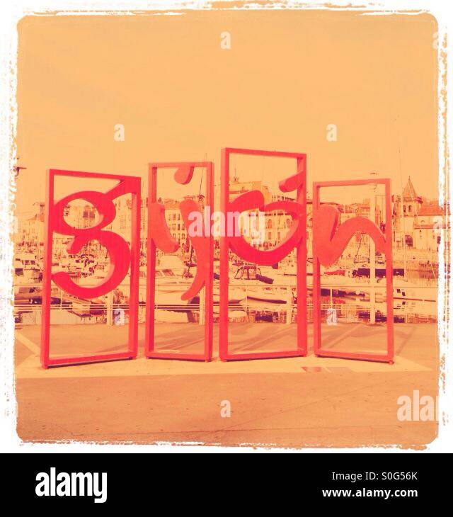 Letronas Skulptur in Gijón, Asturien - Spanien Stockfoto