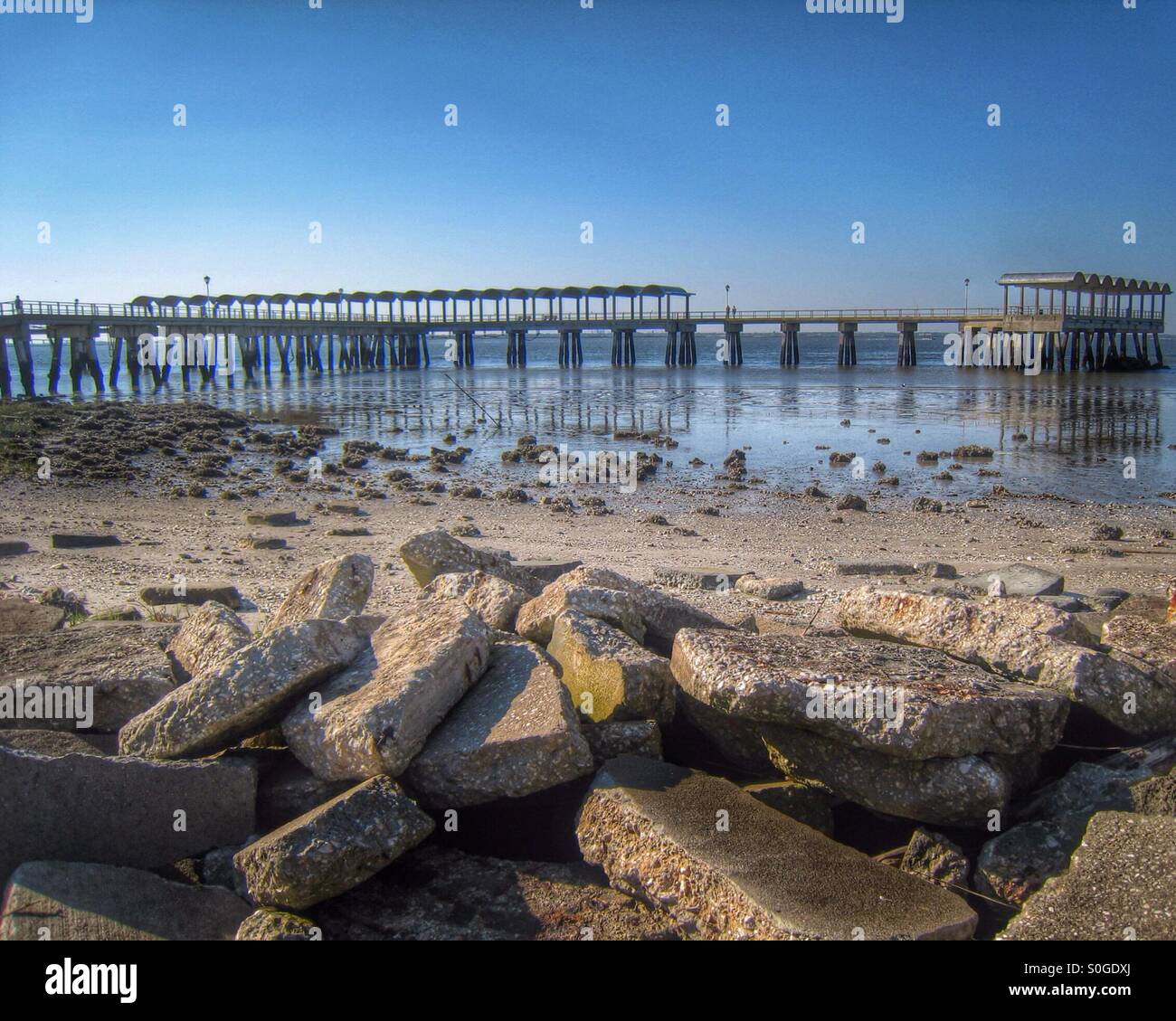 Jekyll Island pier Stockfoto