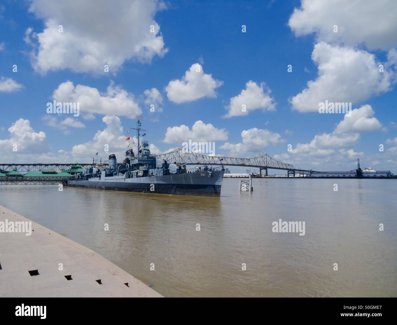 USS Kidd Baton Rouge, Louisiana - Smartphone-aufgenommenes Stockfoto