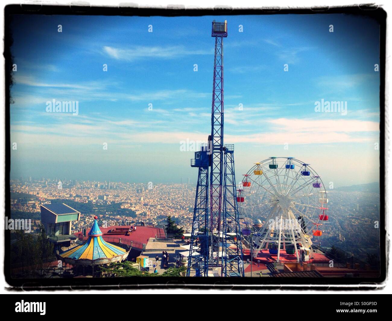 Tibidabo Vergnügungspark in Barcelona, Spanien Stockfoto