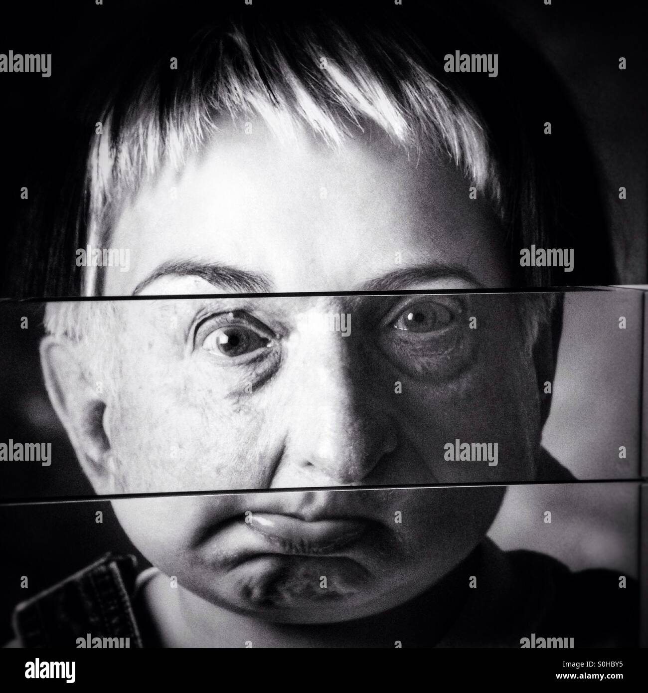 Gemischte Gesicht bei einer Ausstellung im Universum Science Center in Bremen Deutschland Stockfoto