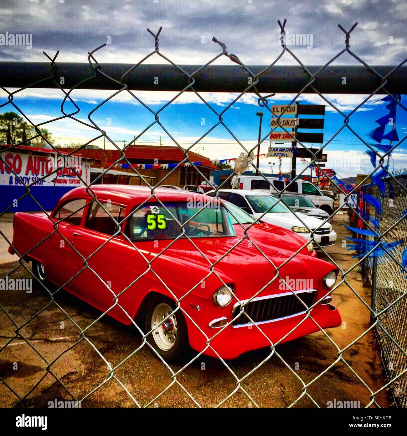 Alter 55 Chevrolet hot Rod, El Paso, Texas. Stockfoto