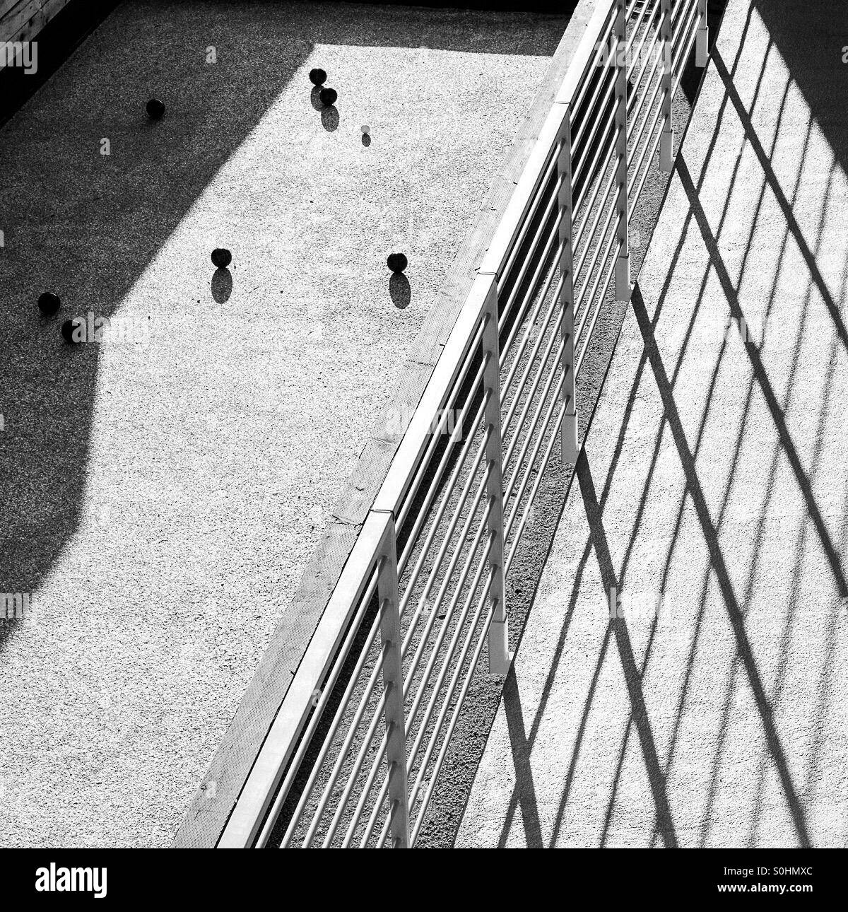 Boccia mit Schatten Stockfoto