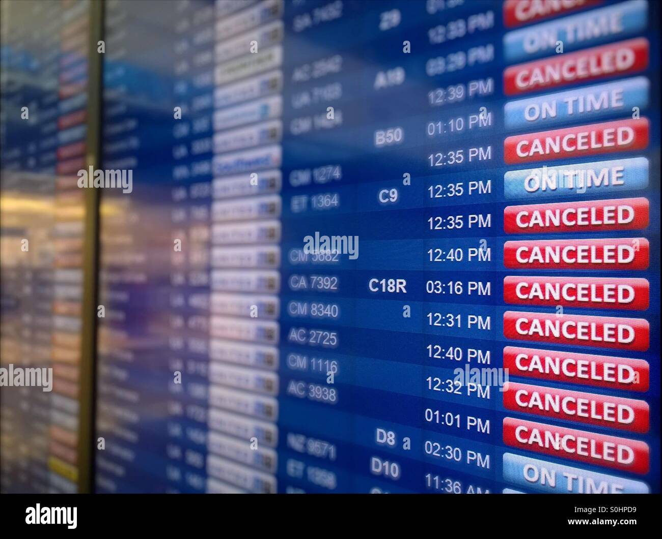 Verkehr-Controller-Feld am Flughafen Las Vegas in einem Schneesturm in den Nord-Ost-USA Stockfoto