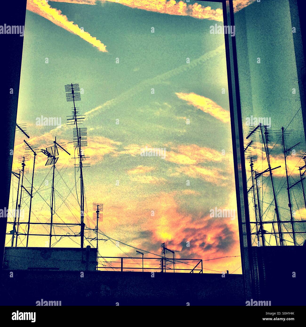 Antenne-Sonnenuntergang Stockfoto