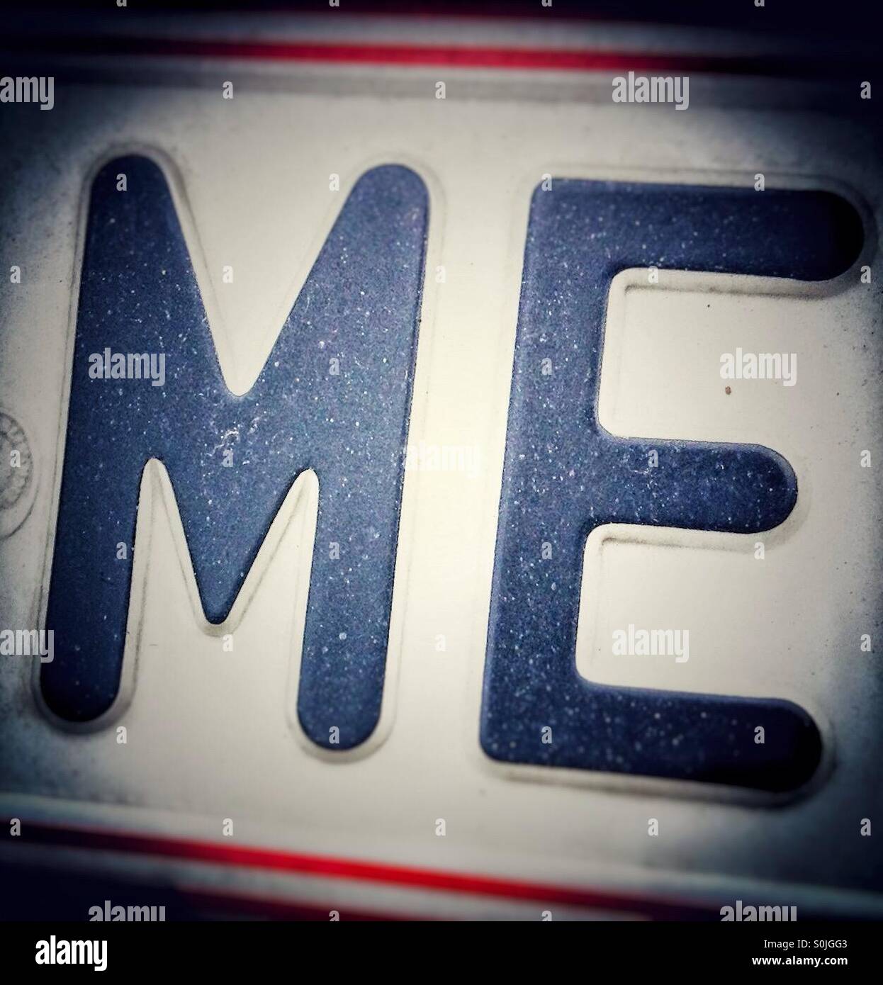 Mich auf licenceplate - Smartphone-aufgenommenes Stockfoto