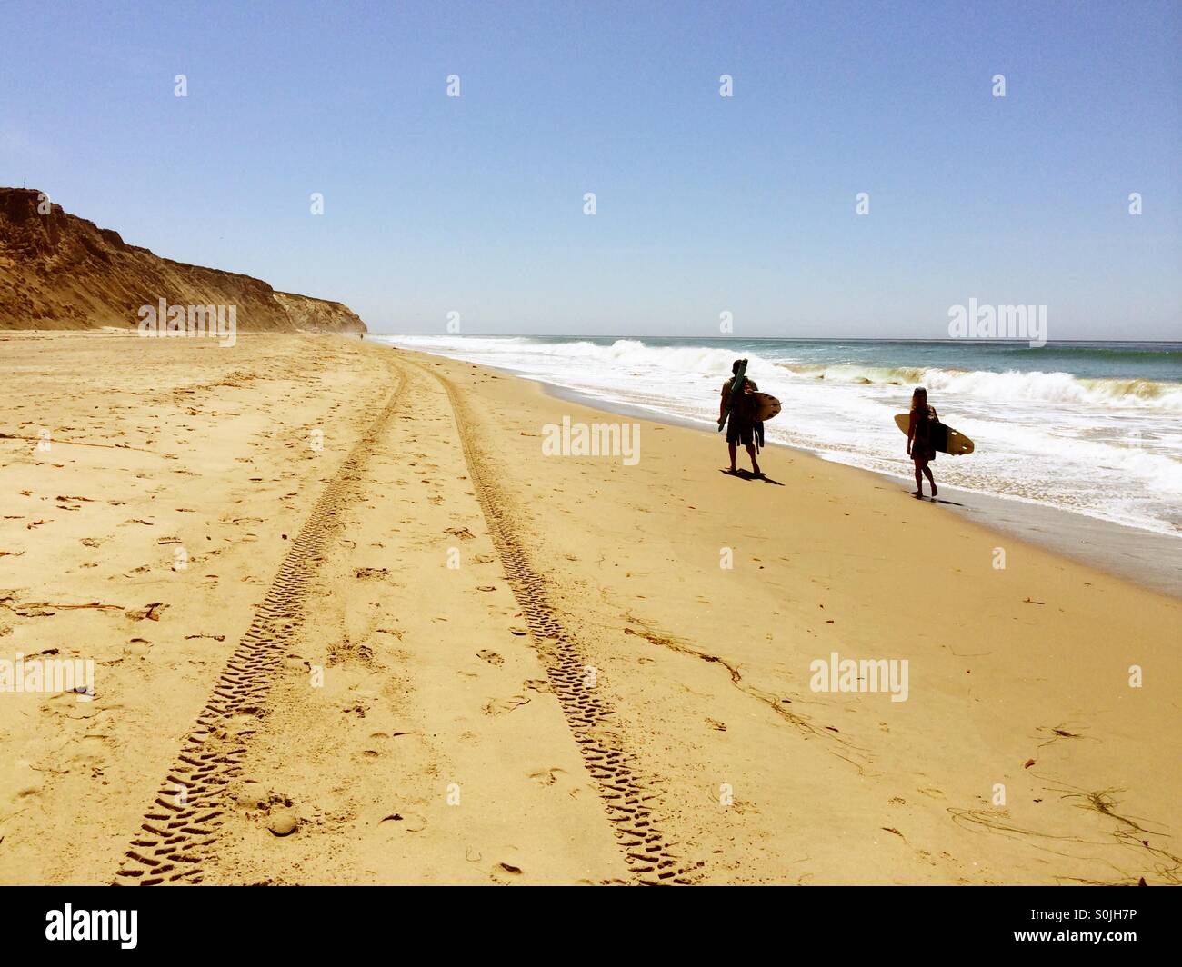 Fahrt entlang Jalama Beach in der Nähe von Lompoc, Kalifornien USA - Smartphone-aufgenommenes Stockfoto