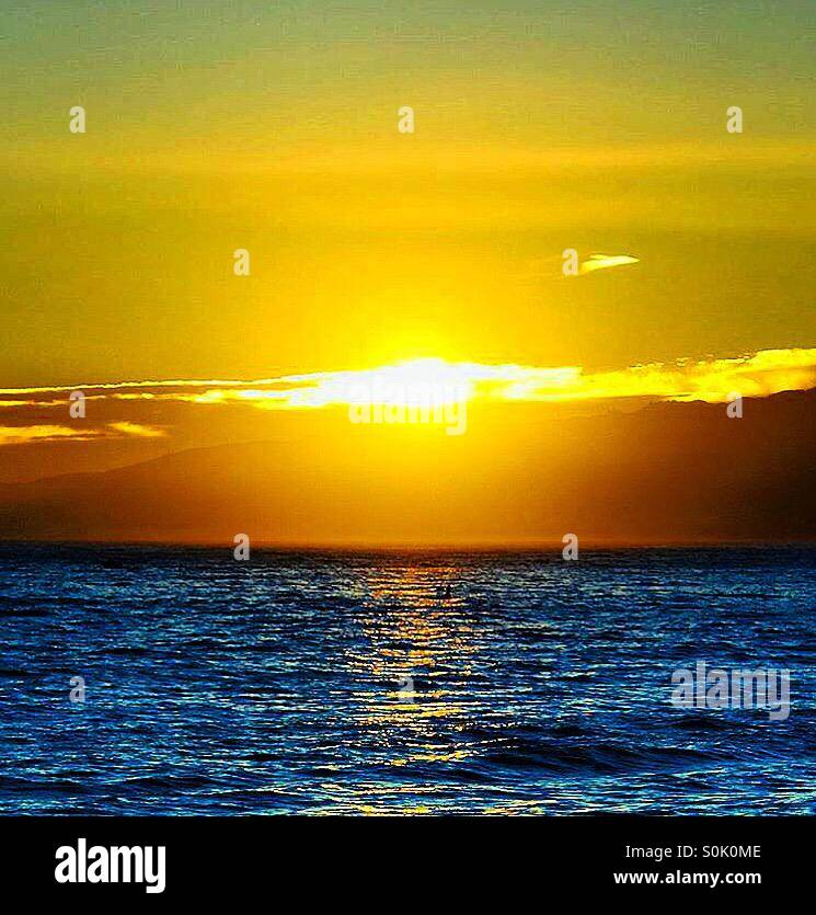 Größte Sonnenuntergang aller Zeiten. Stockfoto