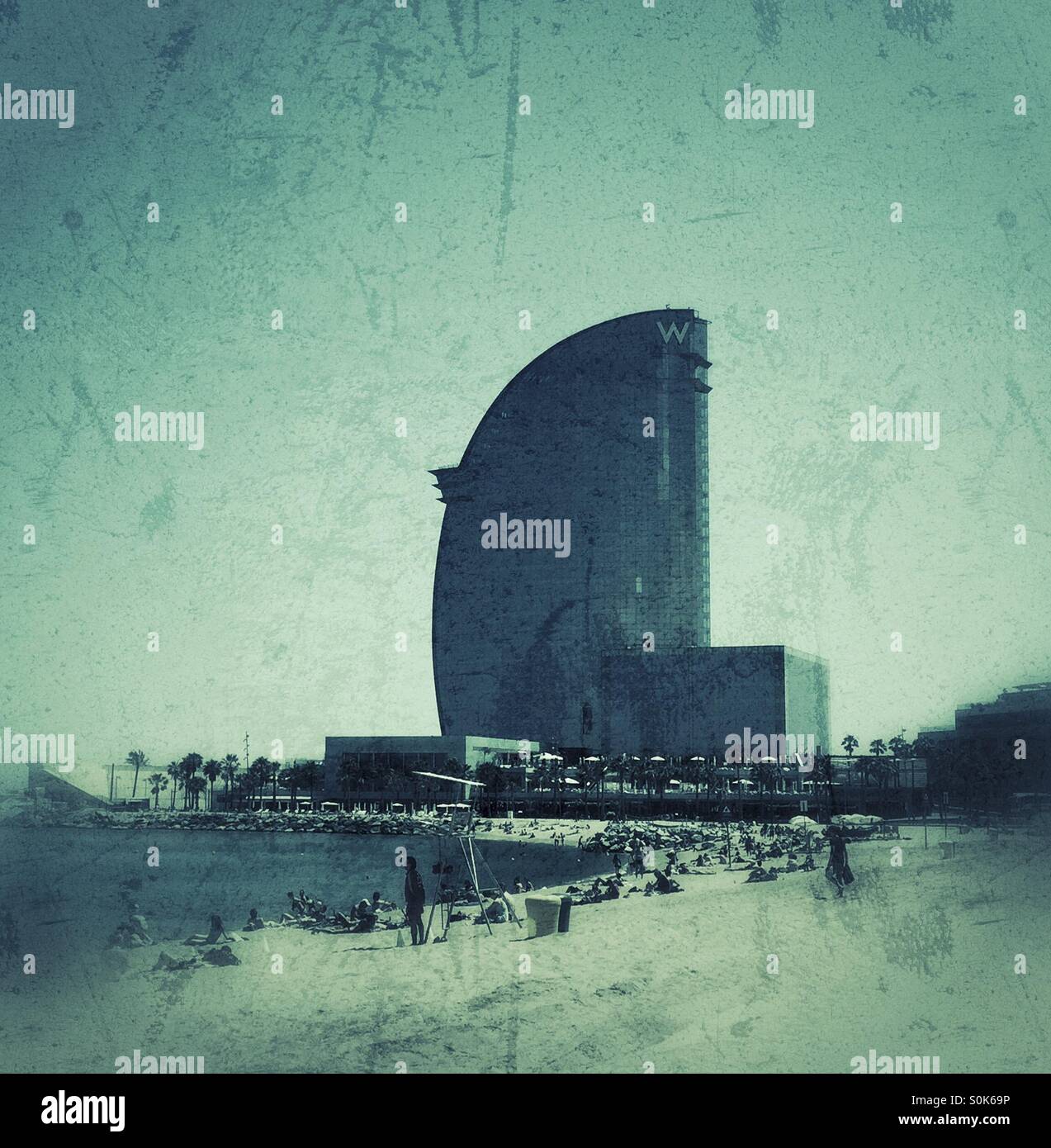 Hotel W Barcelona - Smartphone-aufgenommenes Stockfoto