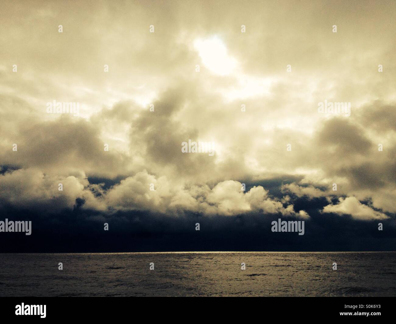 Nordsee, Bawdsey, Suffolk, UK. - Smartphone-aufgenommenes Stockfoto