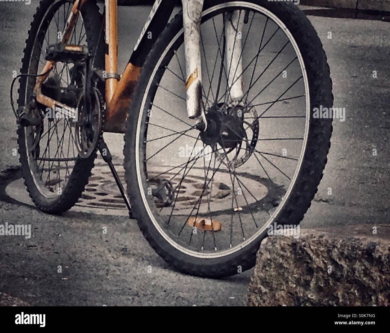 Grunge Fahrrad Stockfoto