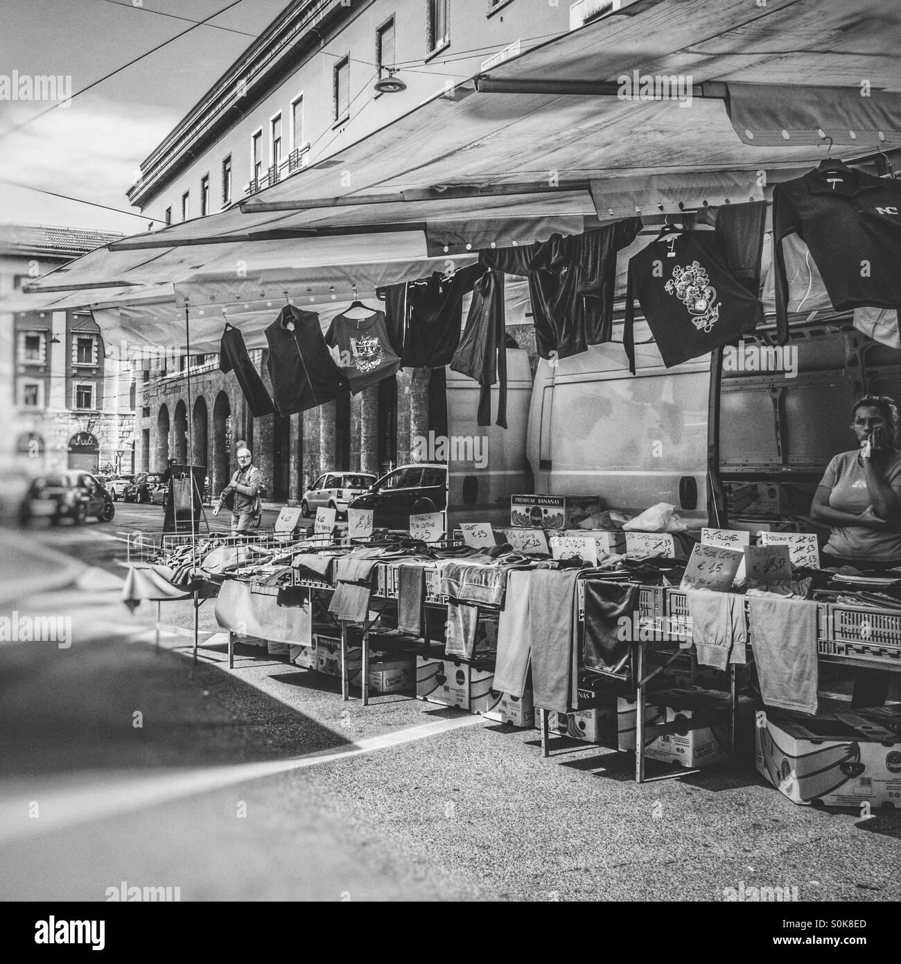 Niemand Einkaufen auf dem Wochenmarkt Stockfoto