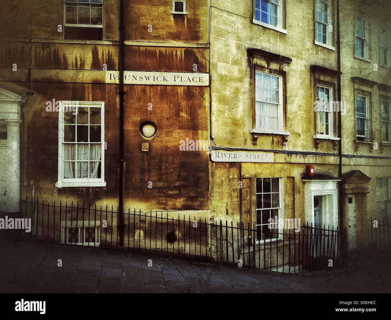 Häuser in Bath UK - Smartphone-aufgenommenes Stockfoto